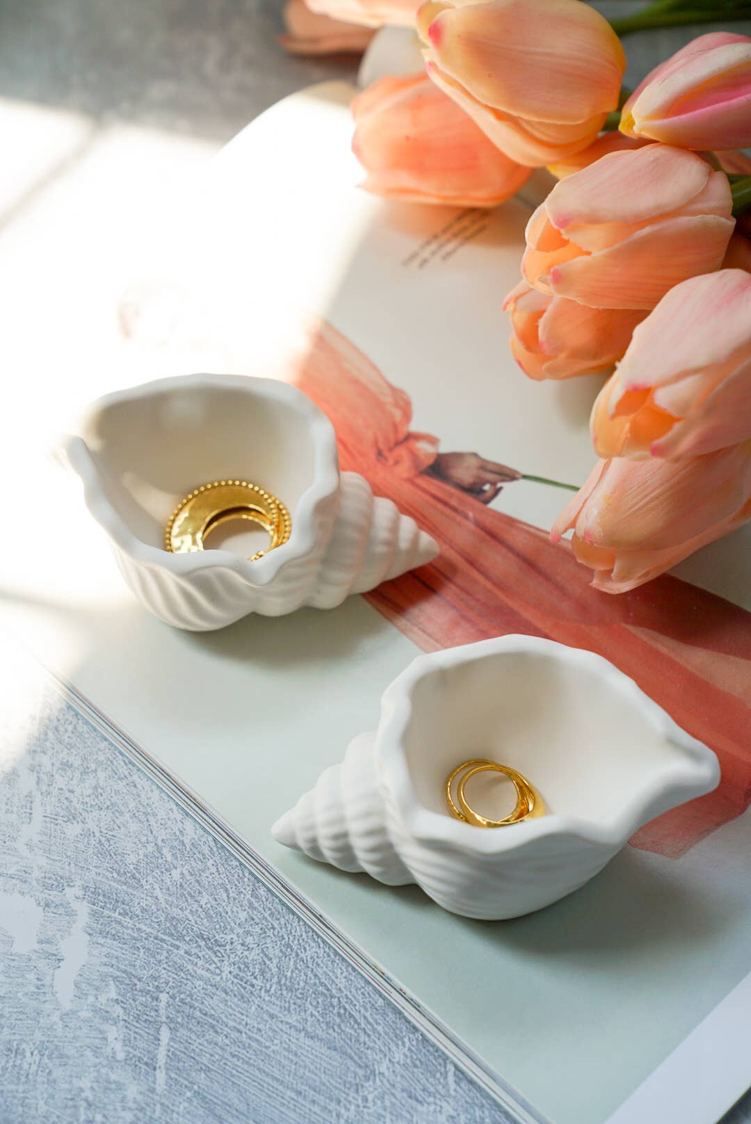 Gokican - Shell Jewellery Dish, Ring Holder Spring & Summer Home Decor