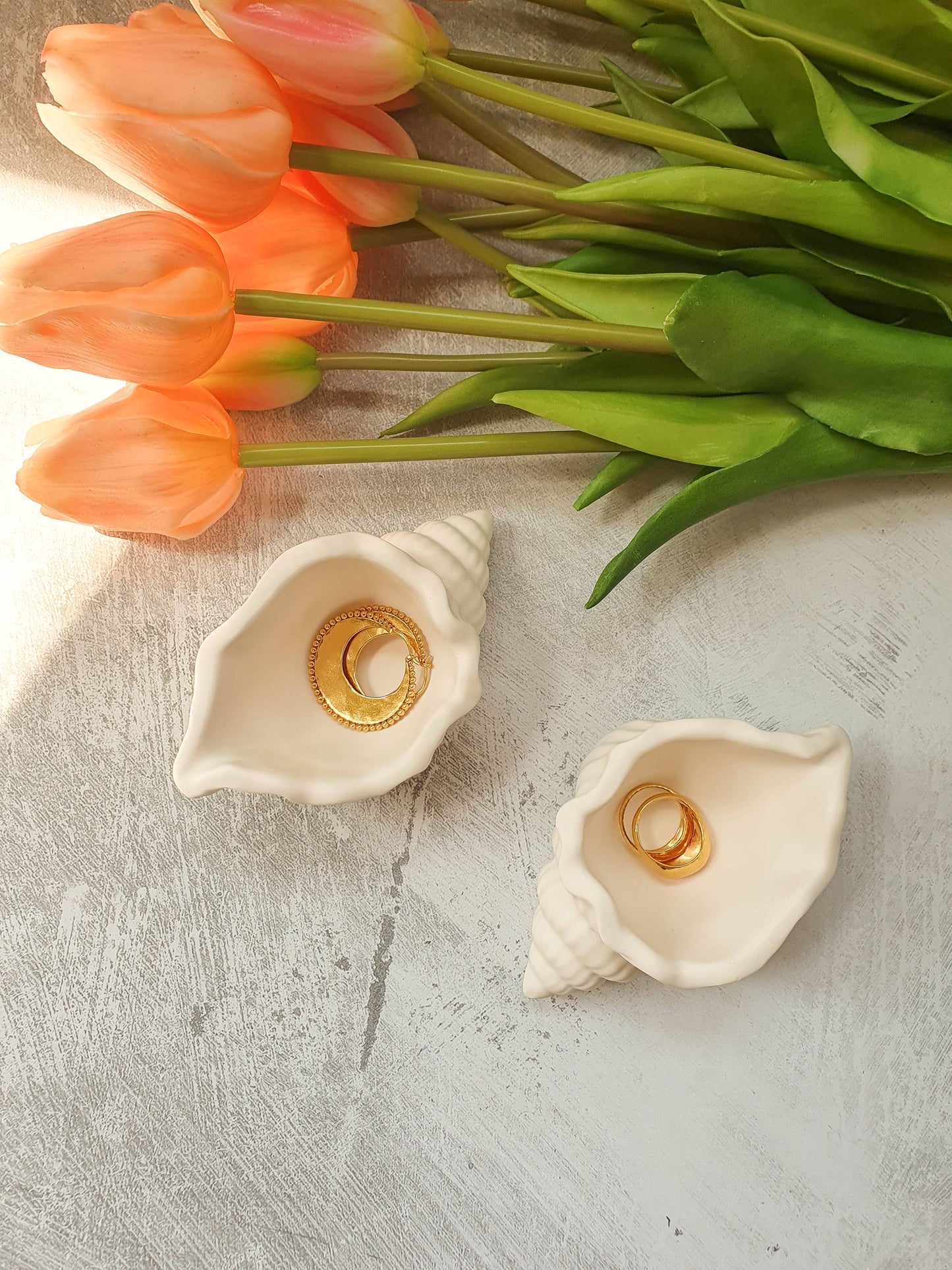 Gokican - Shell Jewellery Dish, Ring Holder Spring & Summer Home Decor