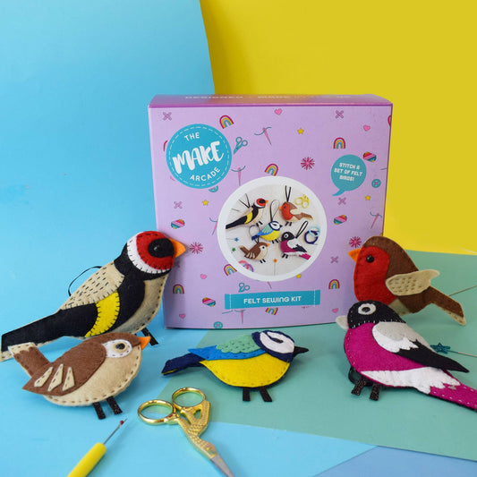 The Make Arcade - 'Garden Birds' Felt Stitching Kit