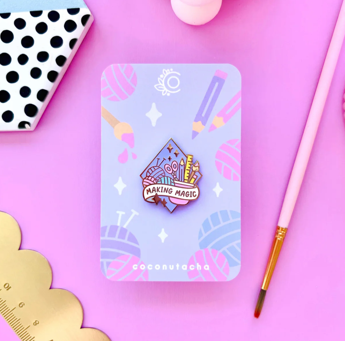 Making magic enamel pin