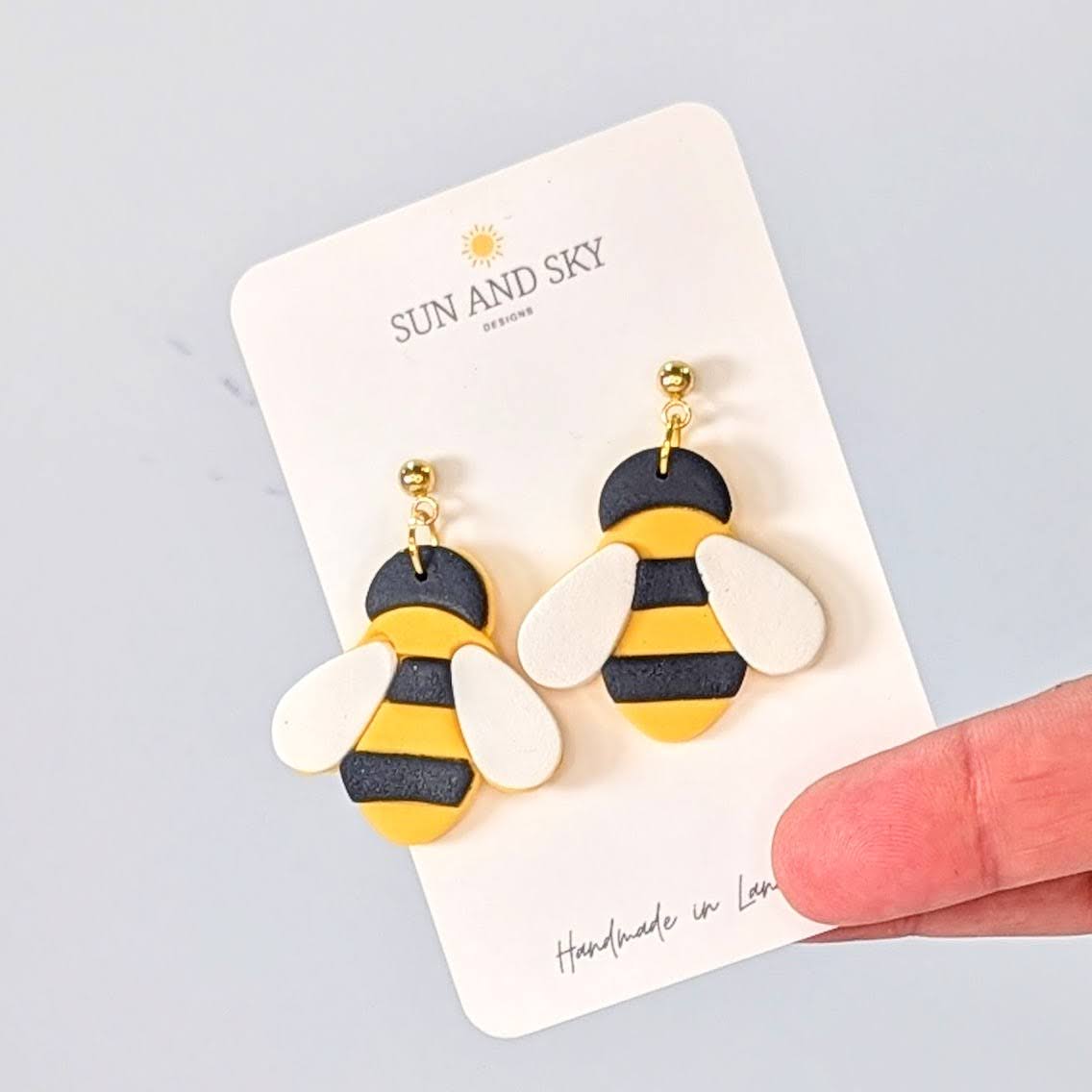 Bee earrings by Sun and Sky designs