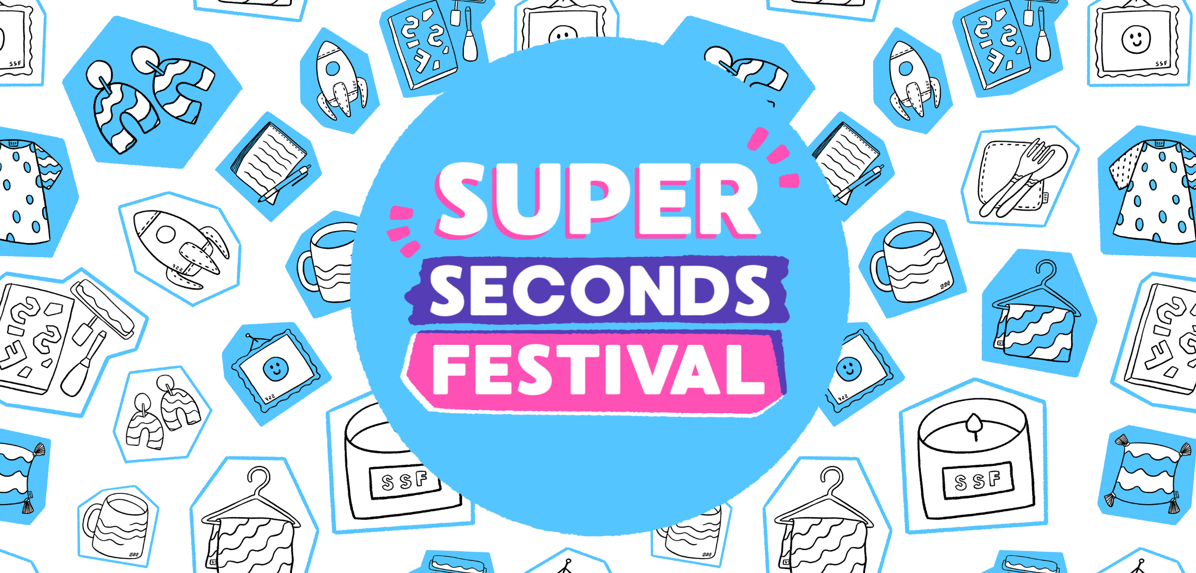 Super seconds festival banner for Shopify store front