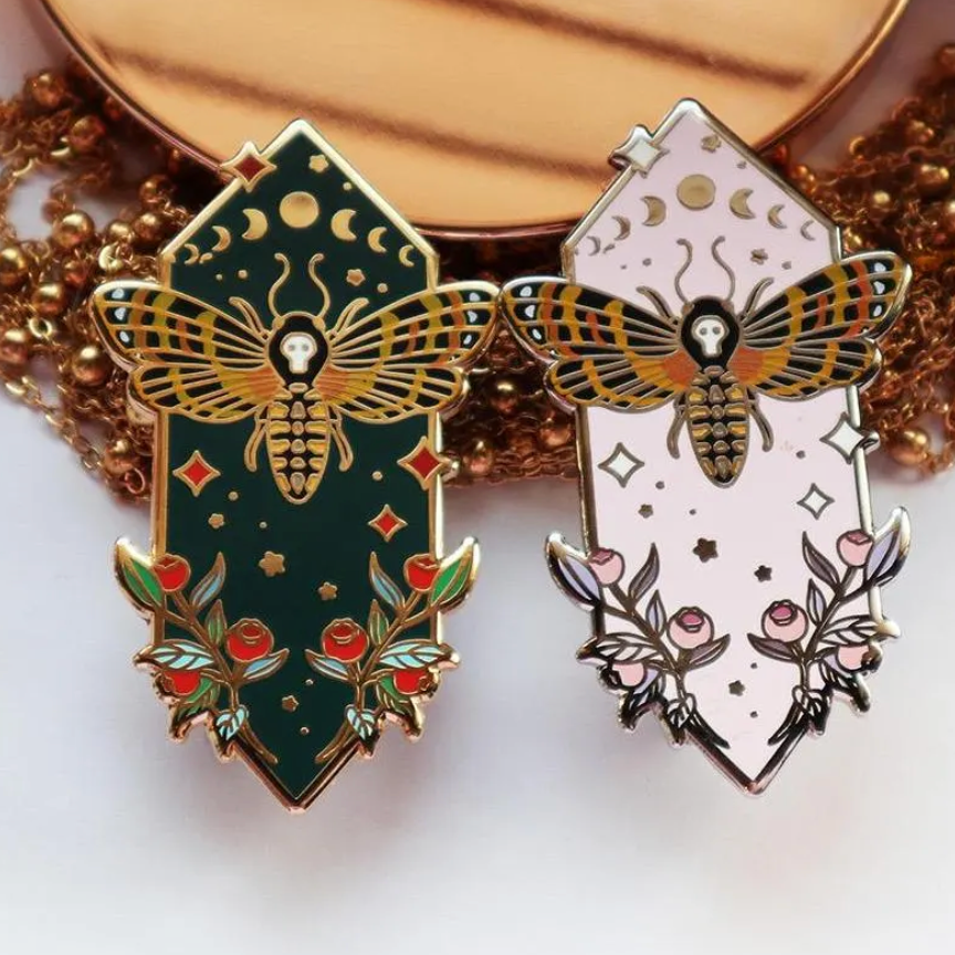 Swiftterly Deaths-Head Hawk-Moth Enamel Pins - Wild Venus