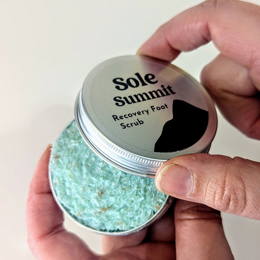 Sole summit, foot scrub