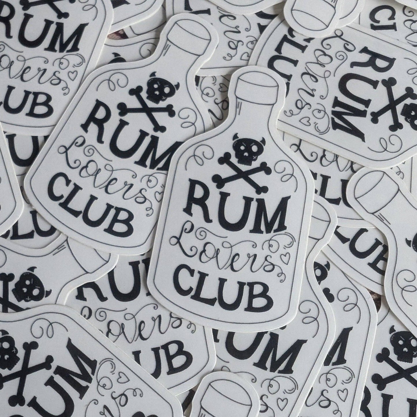 FayDixonDesign - Rum Lovers Club Transparent mini vinyl sticker
