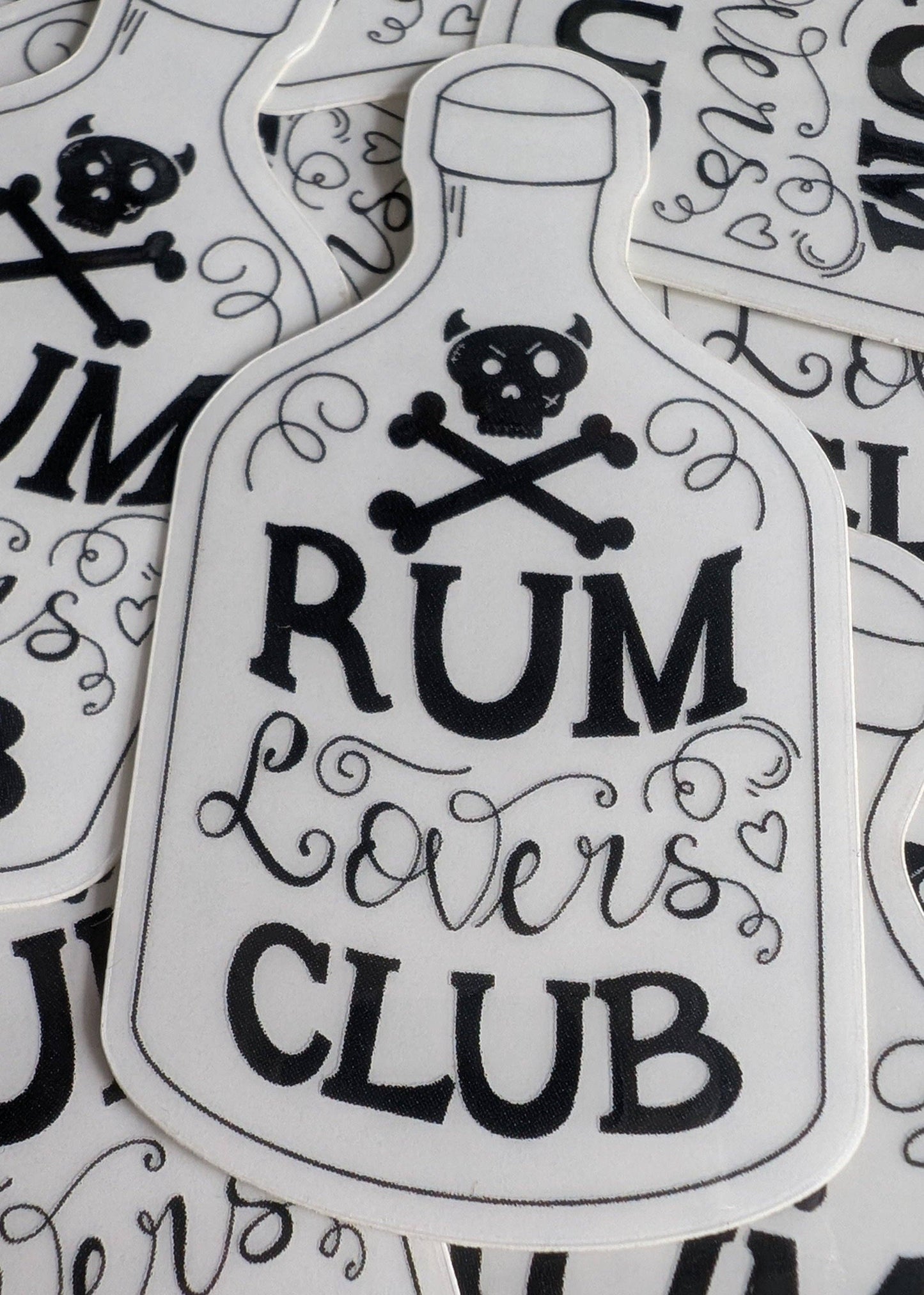 FayDixonDesign - Rum Lovers Club Transparent mini vinyl sticker