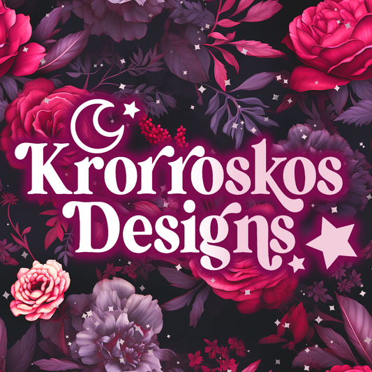  Krorroskos Designs Logo and dark florals