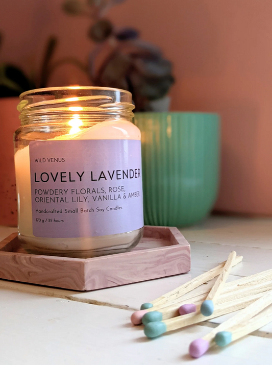 A Lavender Scented Soy Candle
