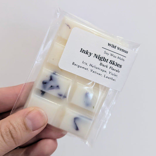 Soy wax melt  inky night skies dark floral scent