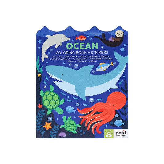 Petit Collage - Ocean Coloring Book + Stickers
