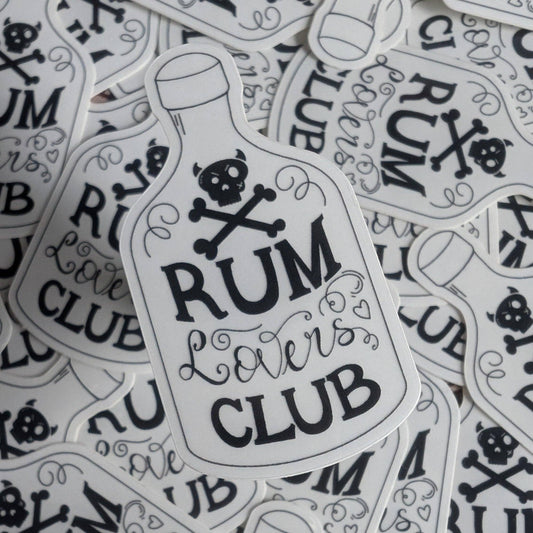 FayDixonDesign - Rum Lovers Club Transparent mini vinyl sticker