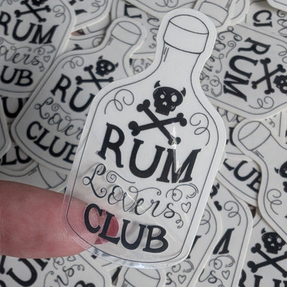 FayDixonDesign - Rum Lovers Club Transparent mini vinyl sticker