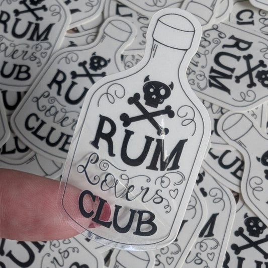 FayDixonDesign - Rum Lovers Club Transparent mini vinyl sticker