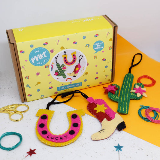 The Make Arcade - 'Country + Western' Felt Stitching Set