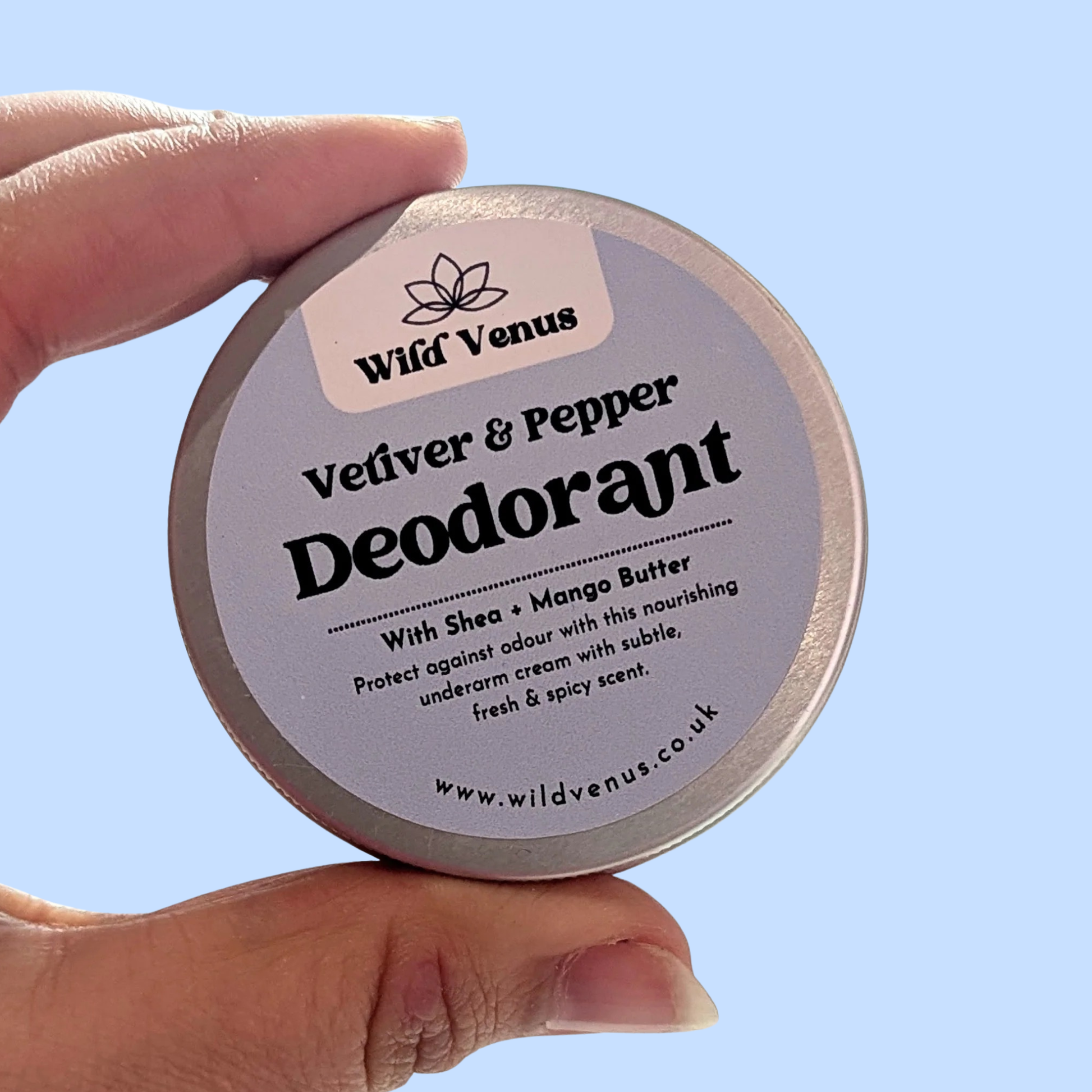 Holding Vetiver and Pepper deodorant