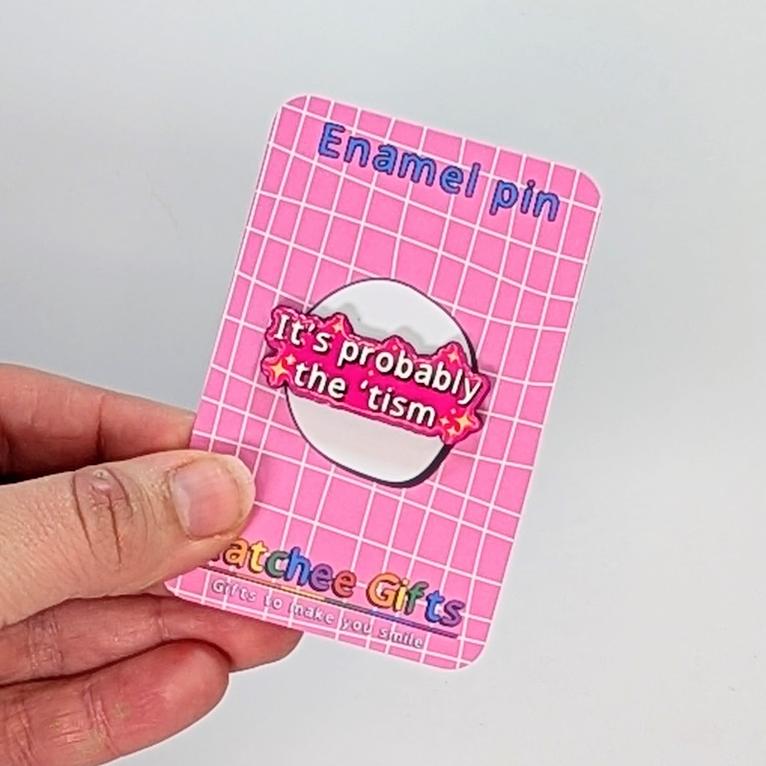 Katchee Gifts pink enamel pin