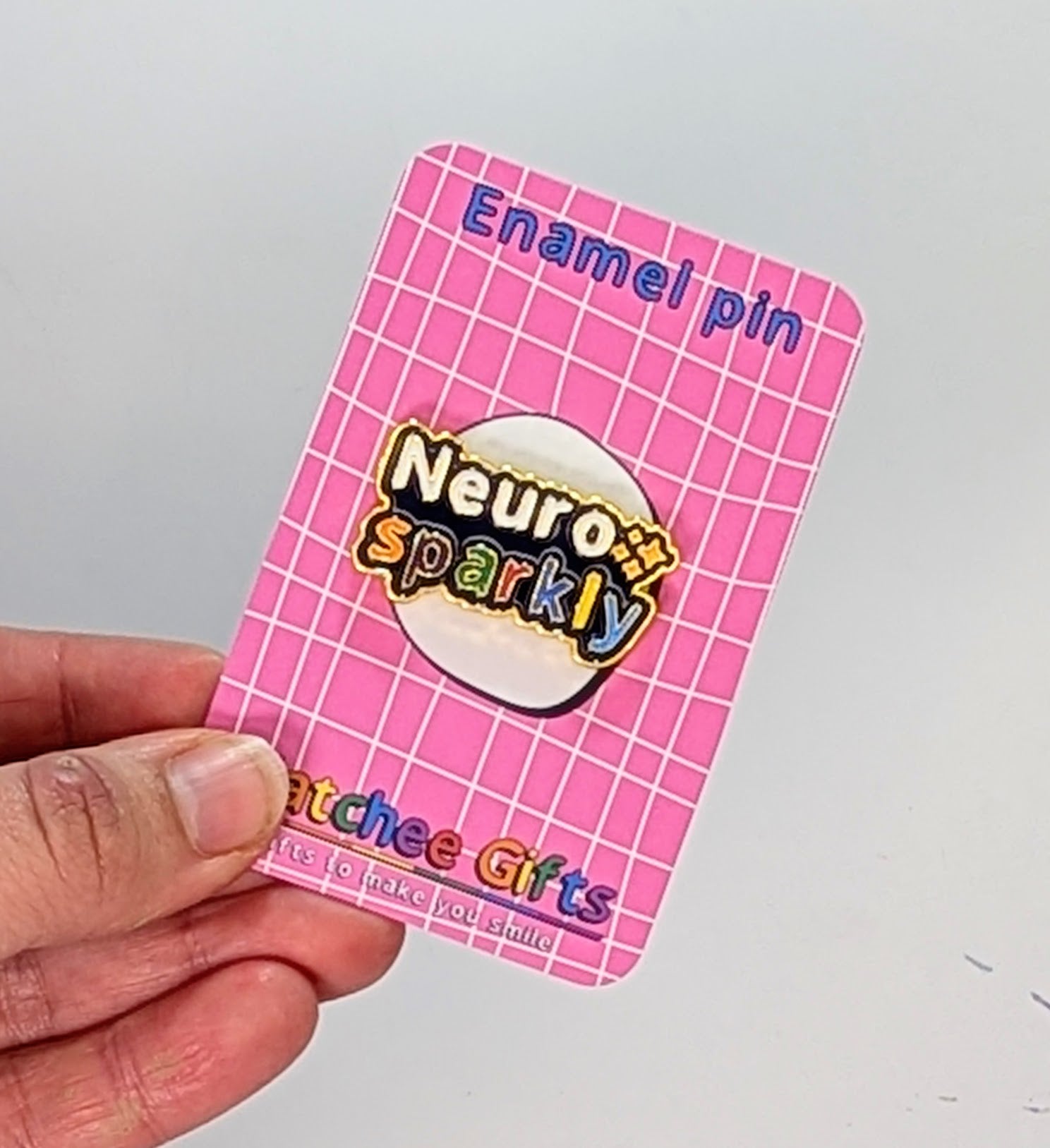 Katchee Gifts Neuro sparkly enamel pin