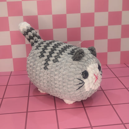 Grey crochet  loaf cat