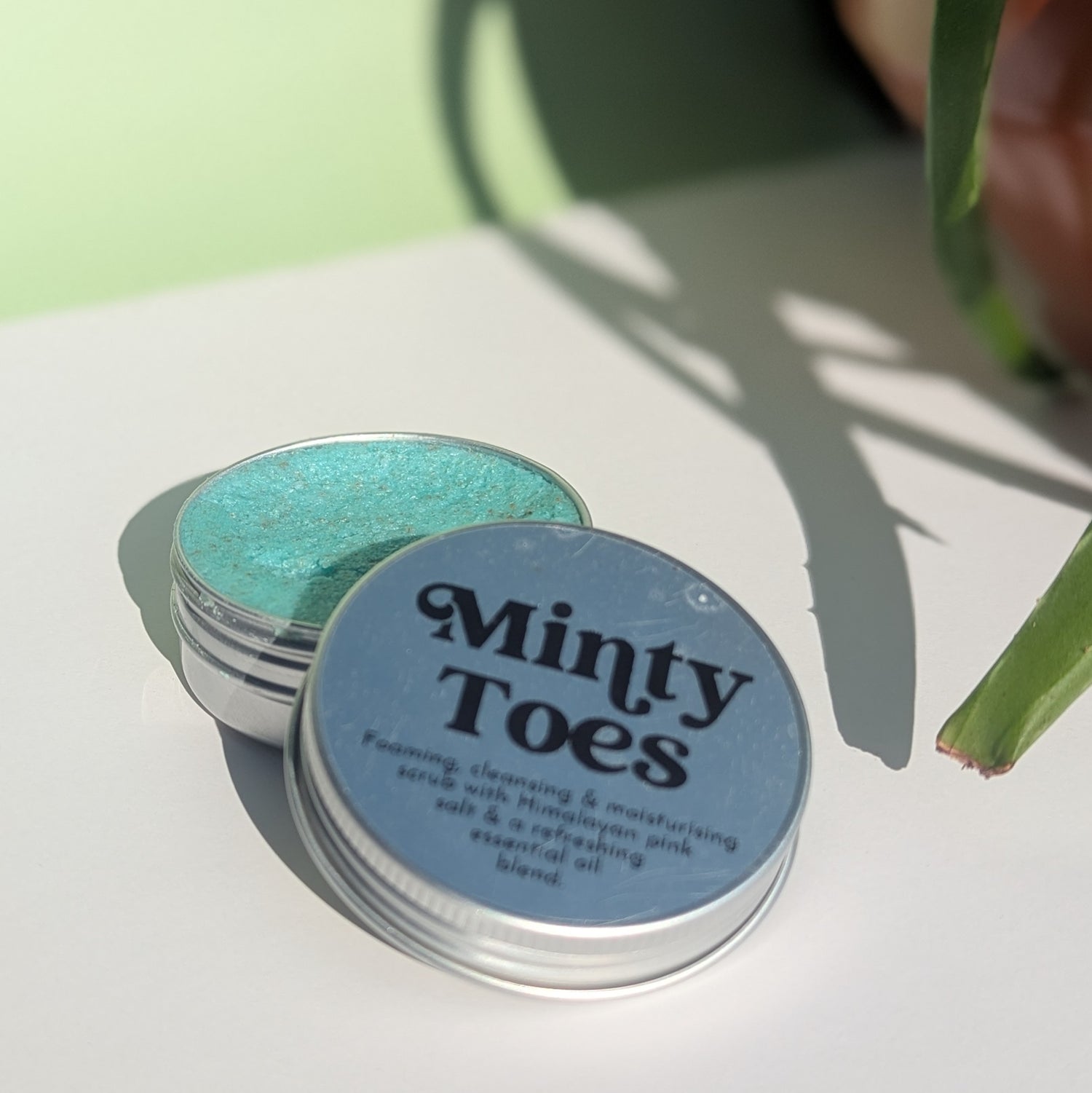 Minty toes salt scrub.
