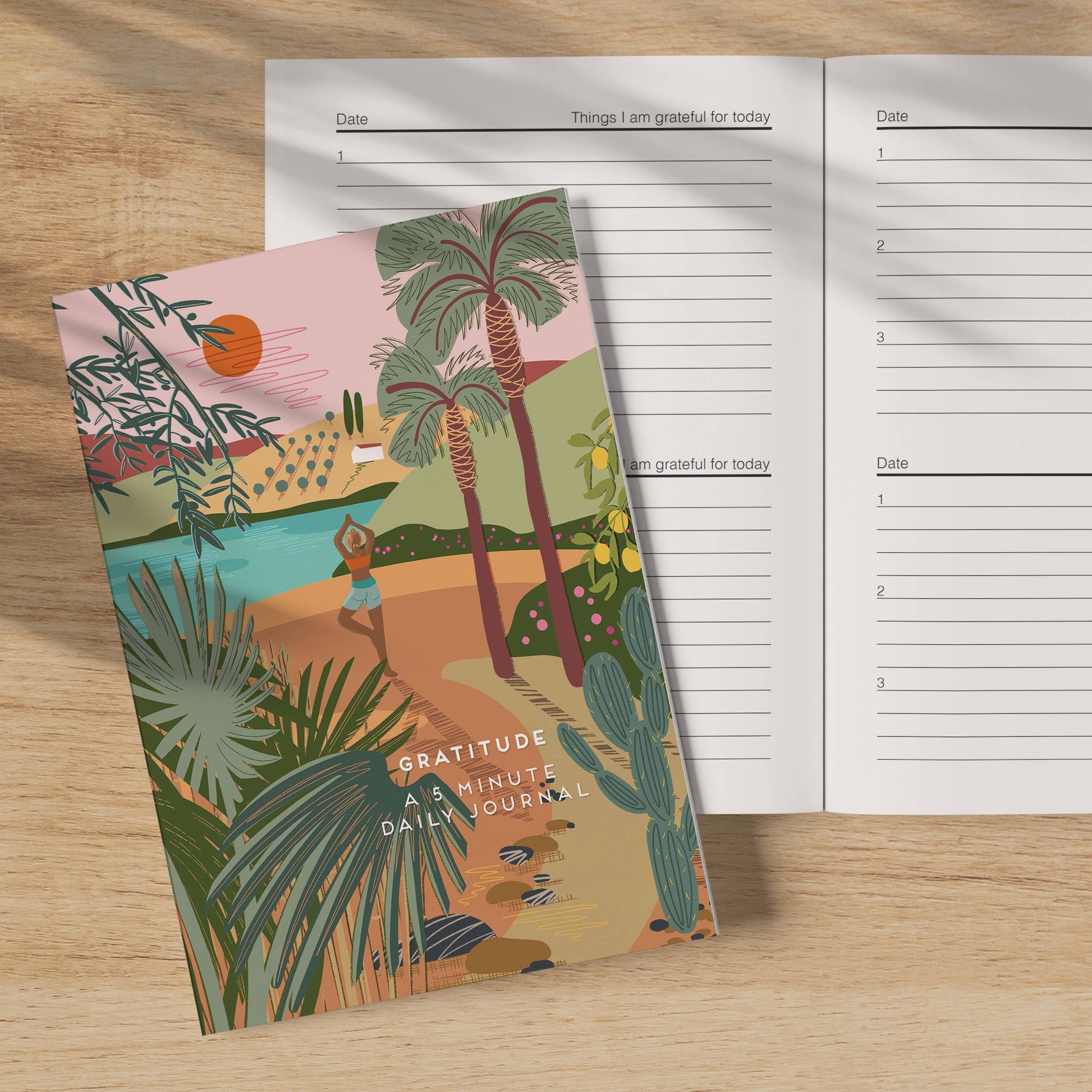 The gratitude notebook on a desk.