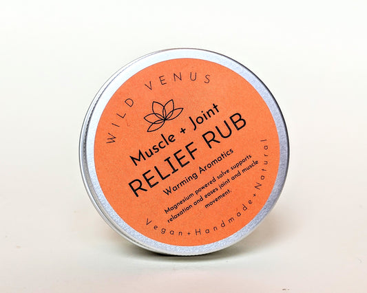 A tin of muscle and joint relief rub. 