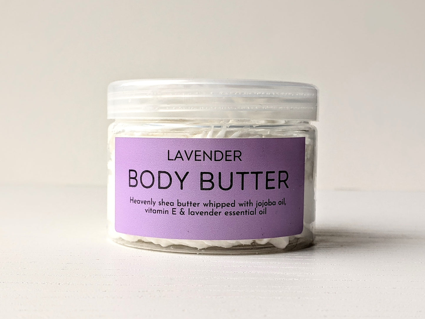 A large tub of lavender body butter