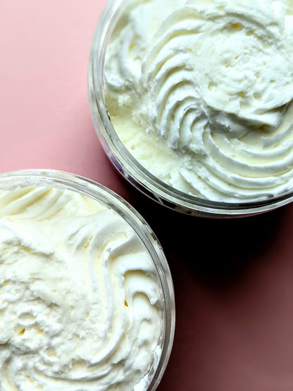 An up close view of the whipped body butter. 