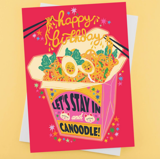 Noodle Happy Birthday Greeting Card by Lost Plots