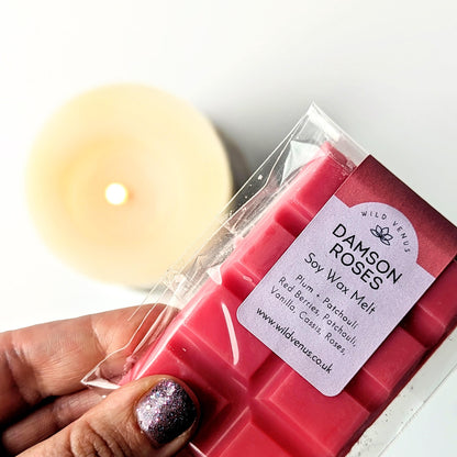 Soy wax melt Damson Roses