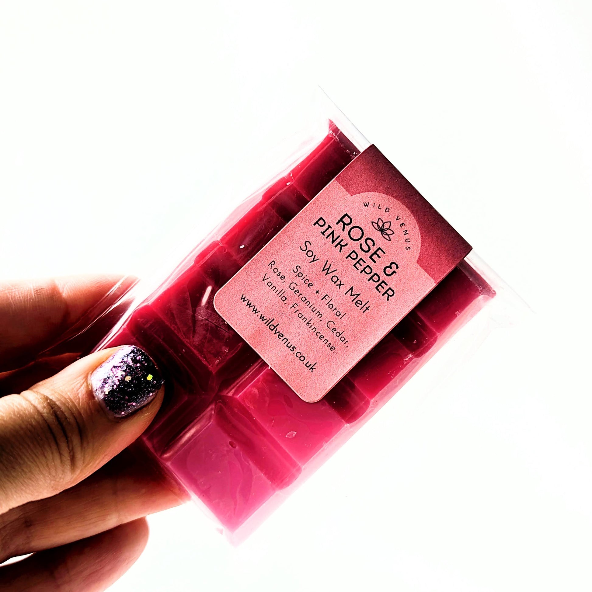 Soy wax melt rose and pink pepper