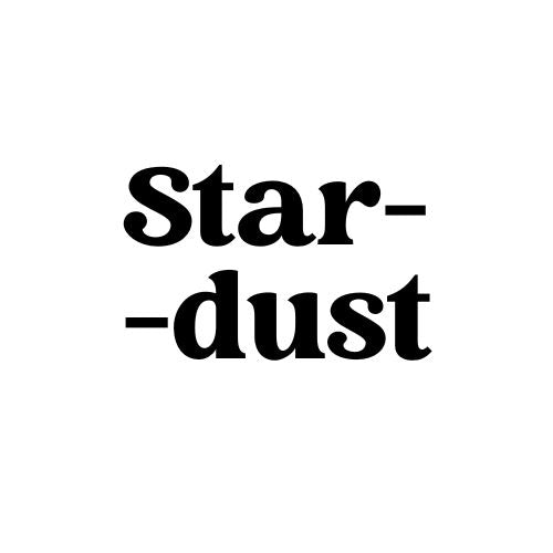 Stardust letting on a white background. 