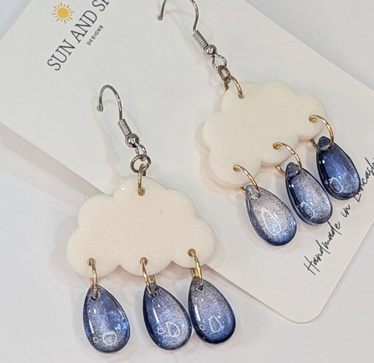 Sun and Sky Clouds and Moons Earrings