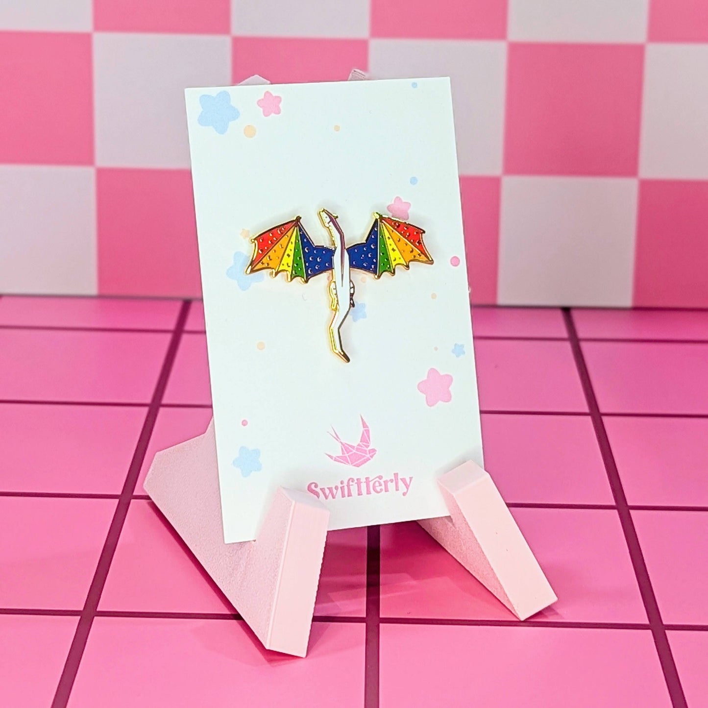 Rainbow  Dragon swiftterly enamel pin