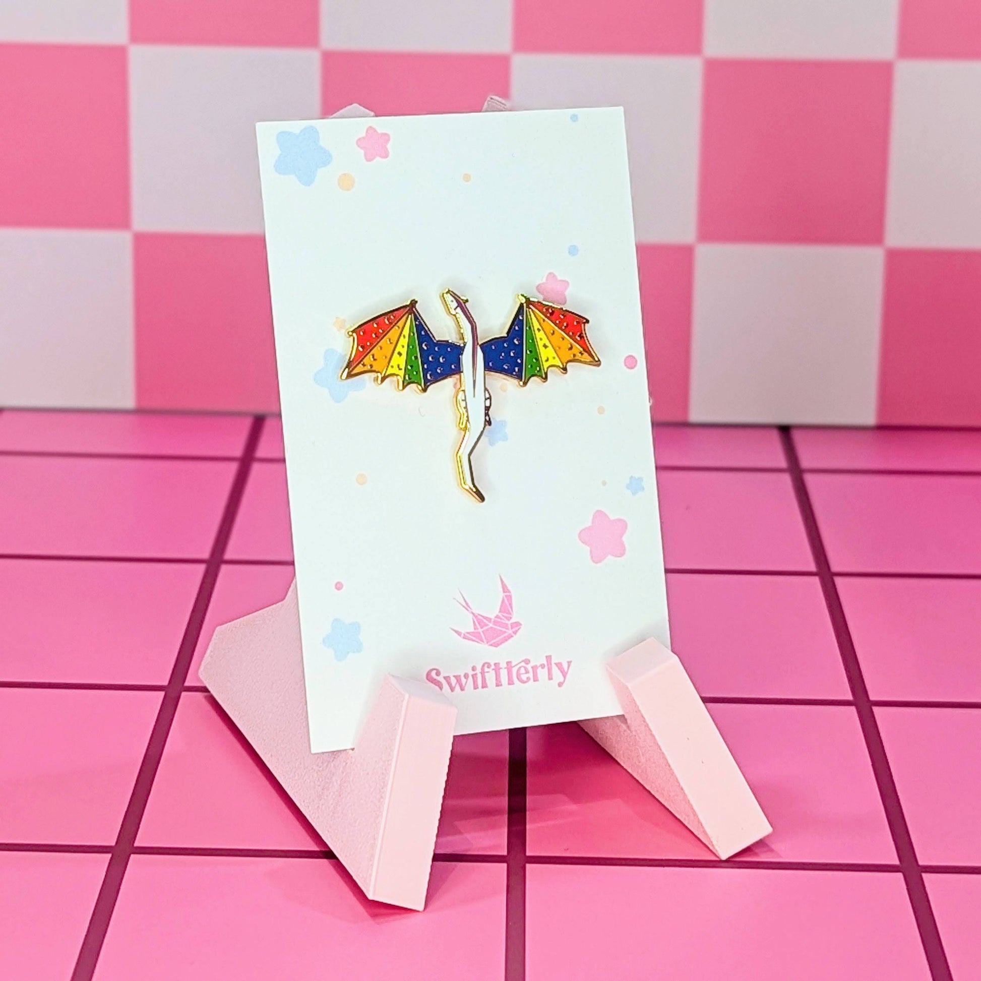 Rainbow  Dragon swiftterly enamel pin