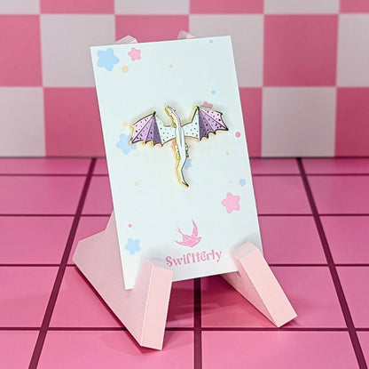 purple white Dragon swiftterly enamel pin