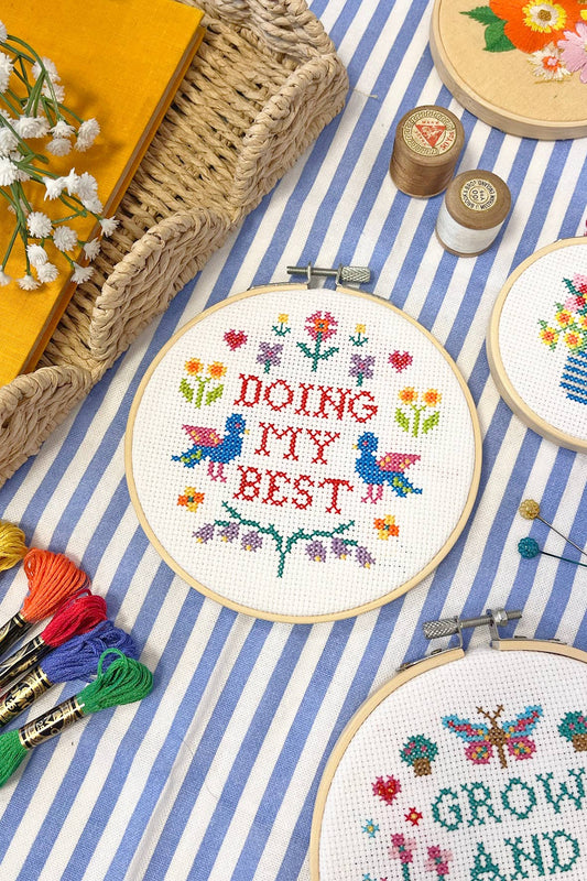 'Doing my Best' large cross stitch kit. 