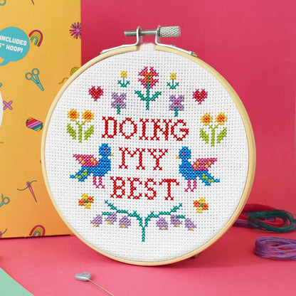 'Doing my Best' large cross stitch kit. 