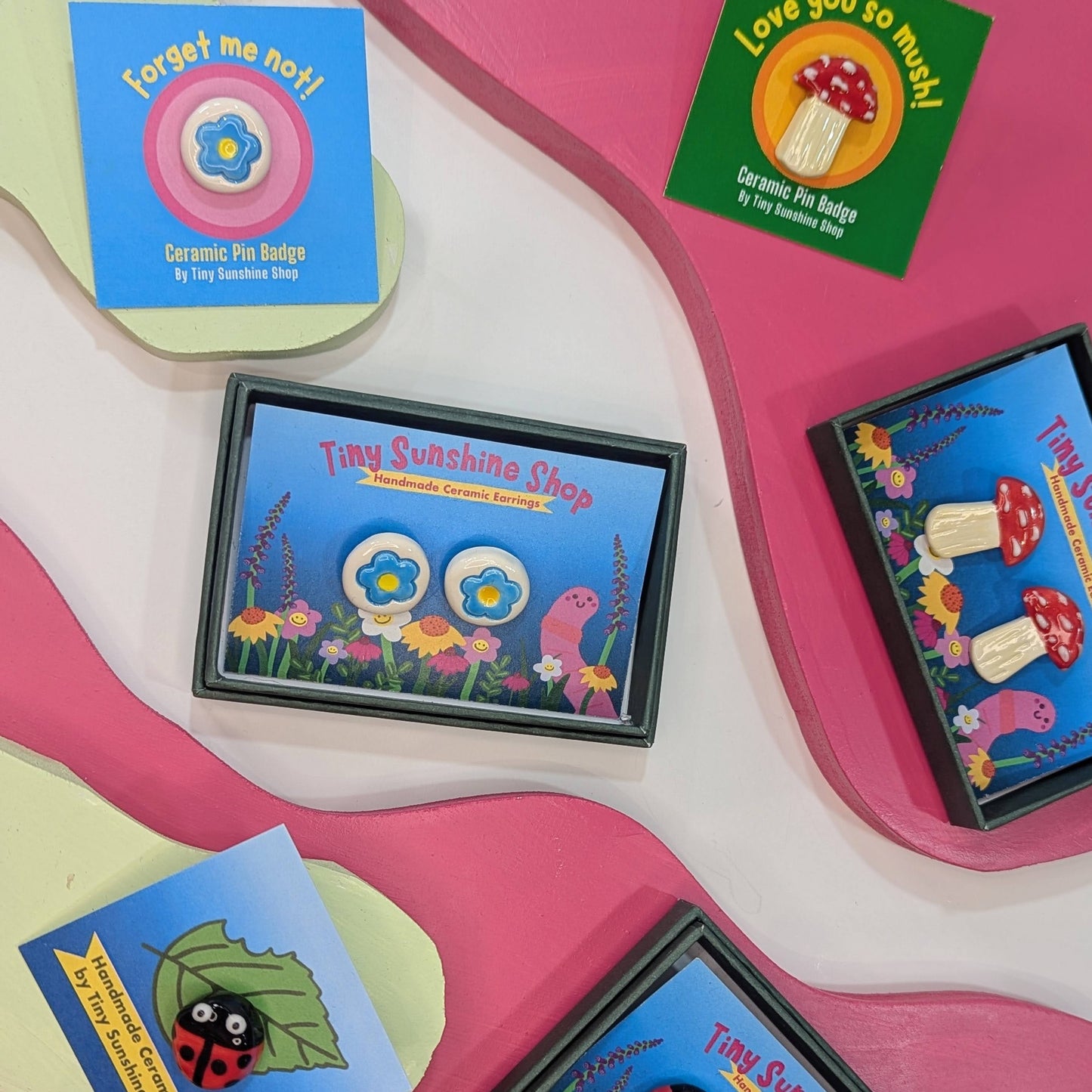 Tiny Sunshine Shop Stud Earrings