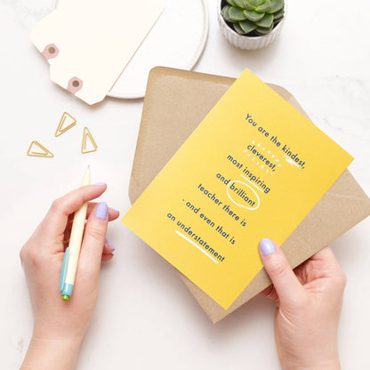 The Kindest Teacher - Greeting Card