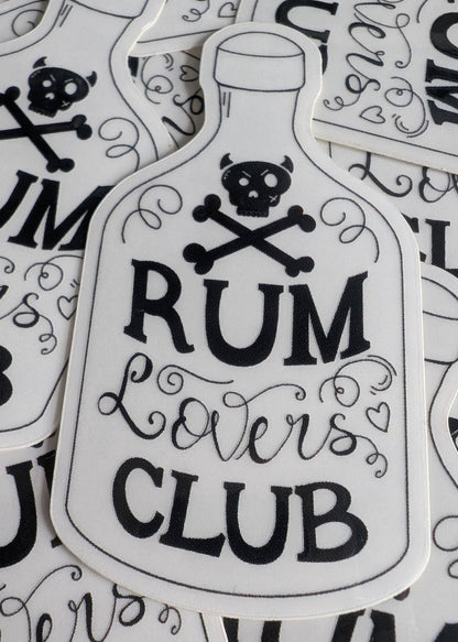 FayDixonDesign - Rum Lovers Club Transparent mini vinyl sticker