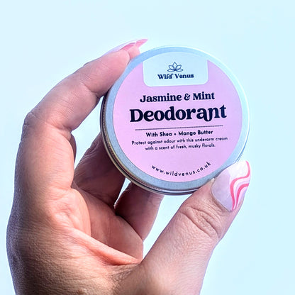 Holding a Jasmine and Mint Deodorant
