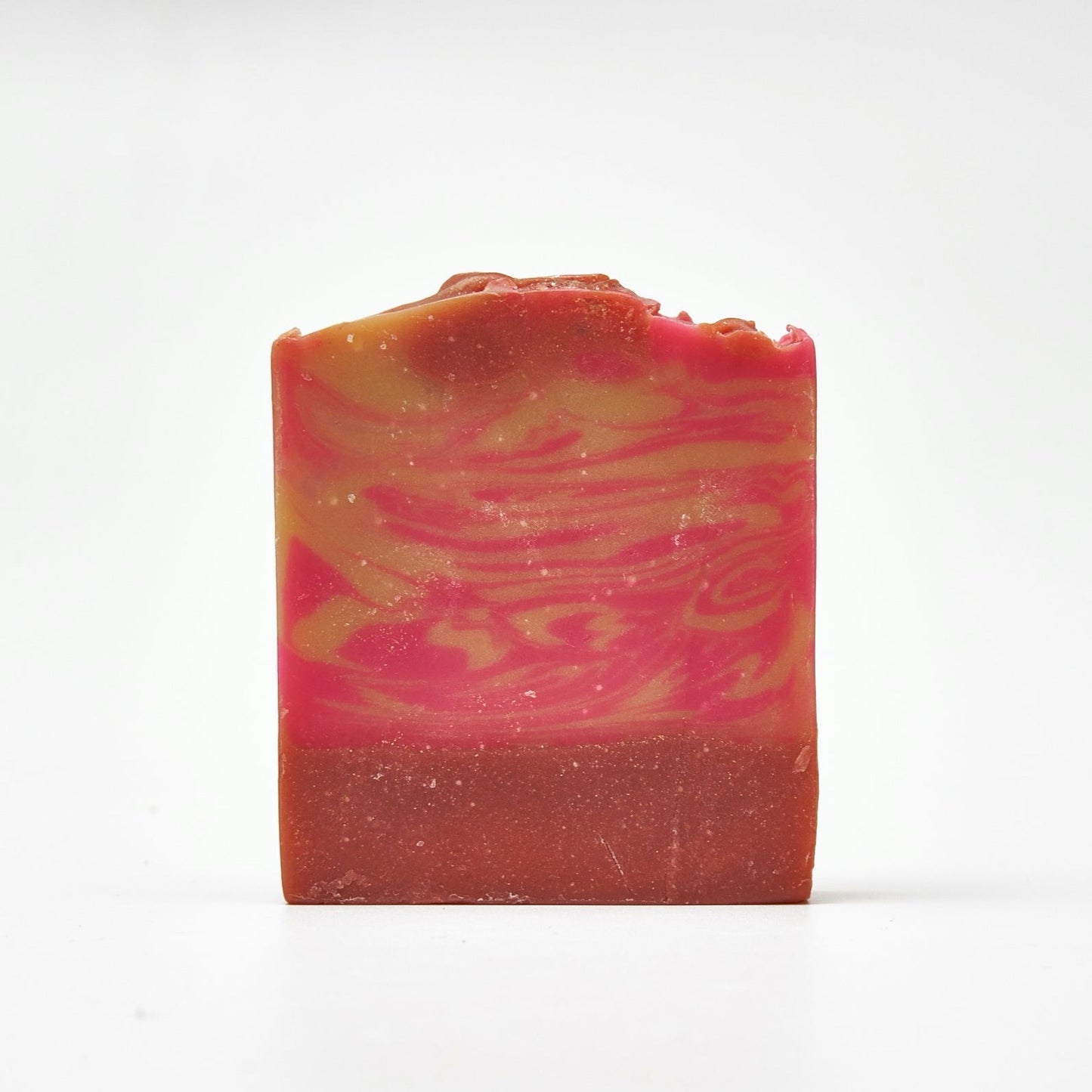 Damson Roses is a fun and vibrant red and yellow golden topped soap with a rose, plum and patchouli fragrance. This soap design was made  with an in the pot swirl. 