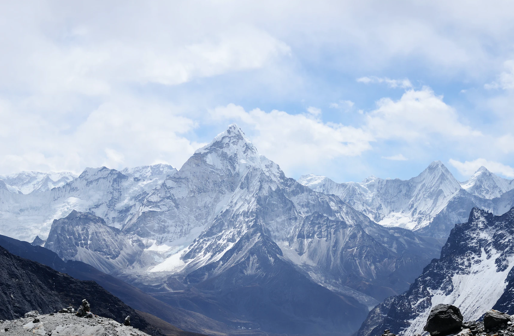 A scene of mountains in Nepal.