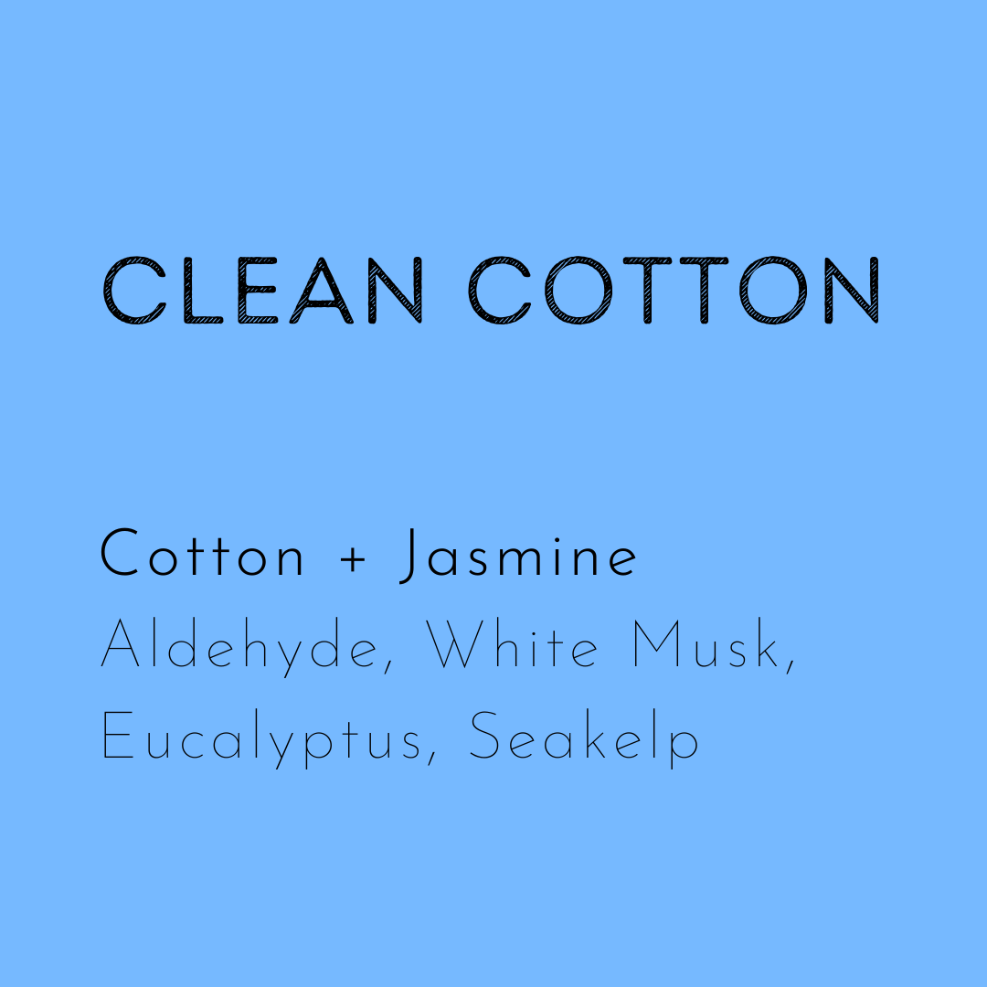 Clean Cotton scented soy wax melt is a light but powerful laundry fragrance.