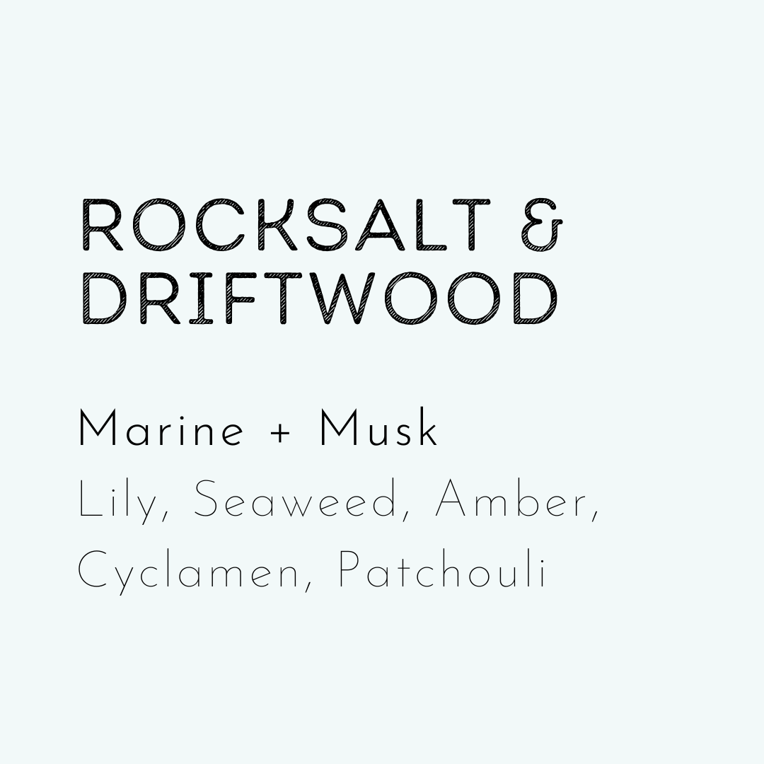 Rocksalt and driftwood soy wax melts are highly scented and handmade in the UK. 