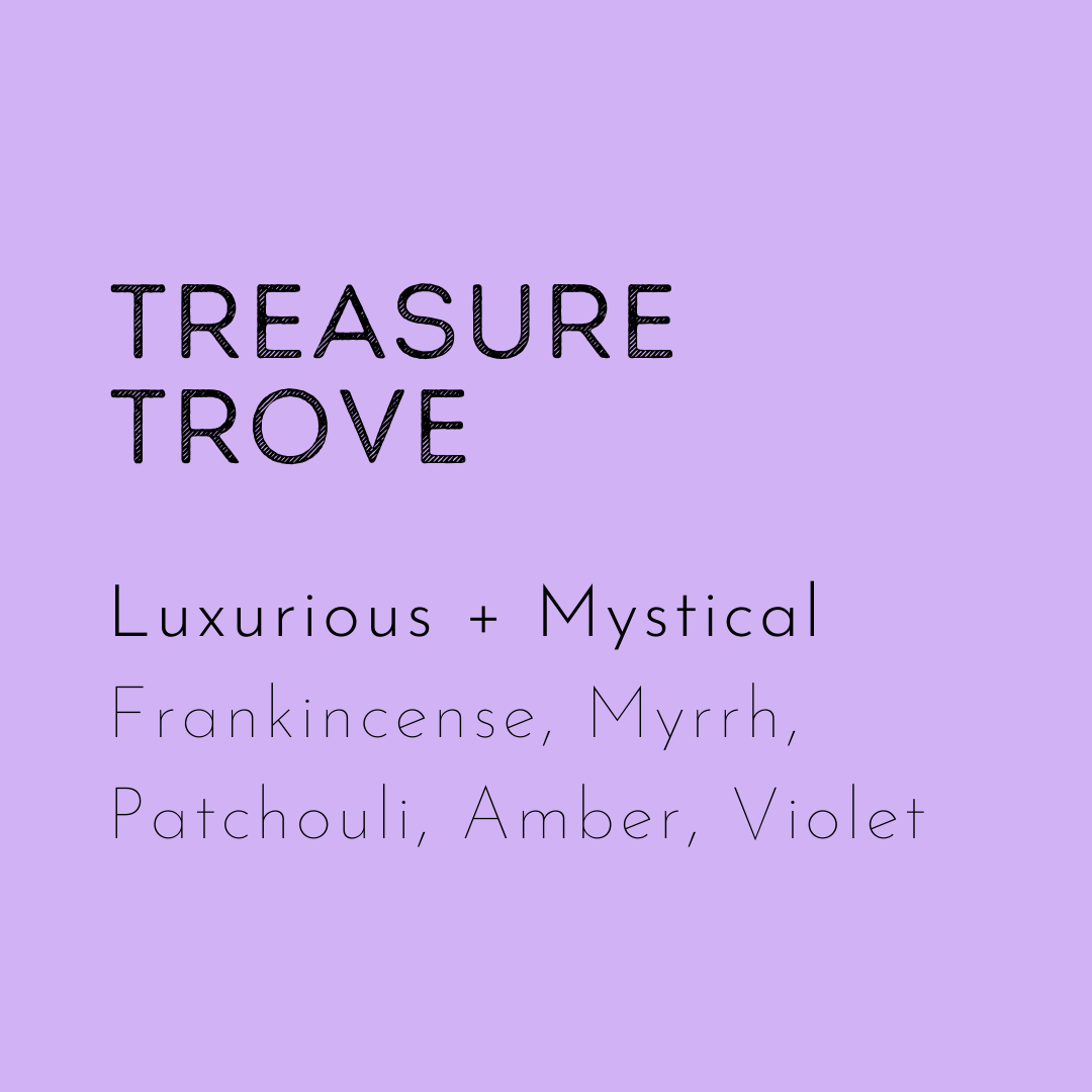 Treasure trove scented wax melt is scented with frankincense and myrrh. 