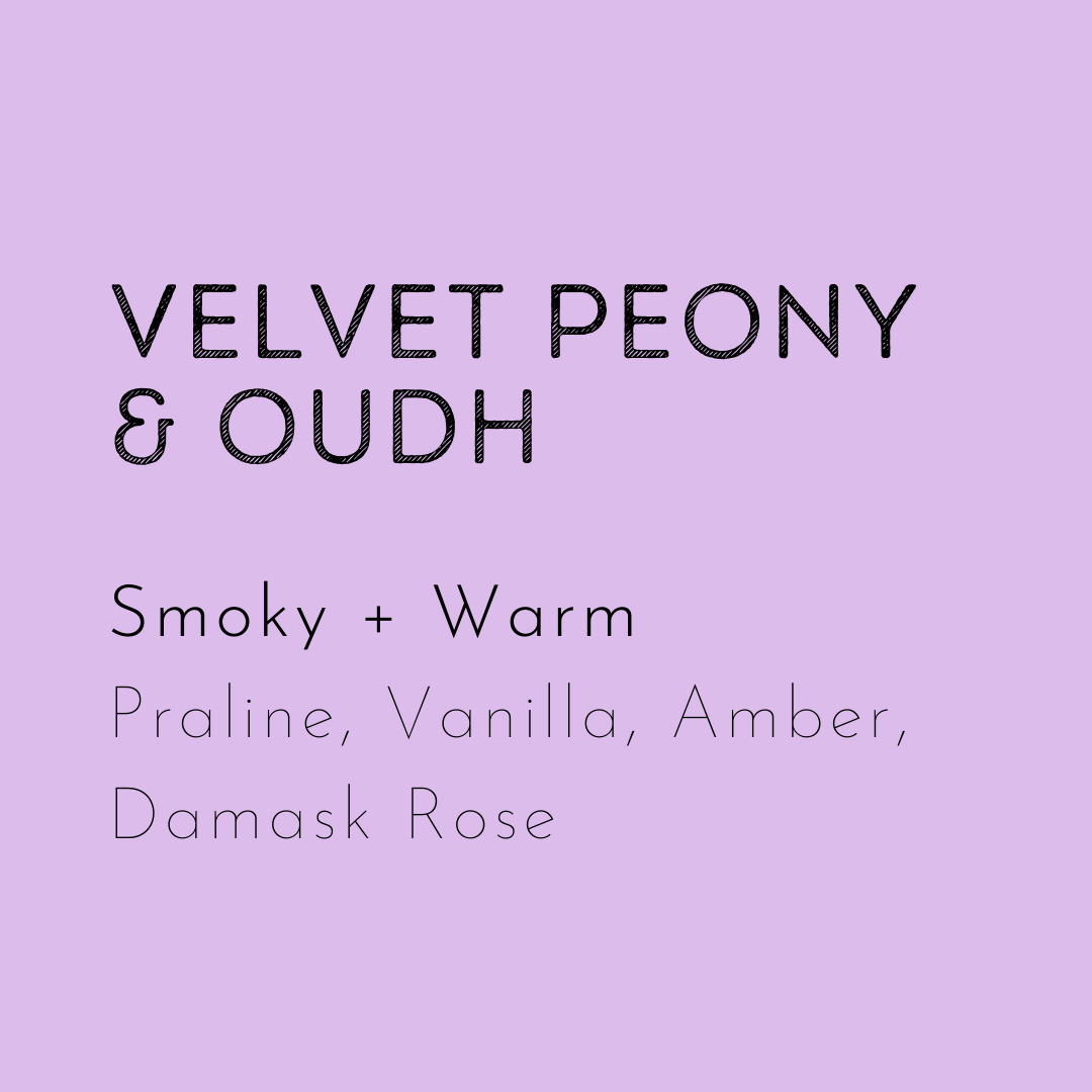 Velvet Peony and Oudh handmade eco soy wax melt. 